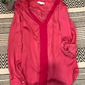 Silky hot pink blouse